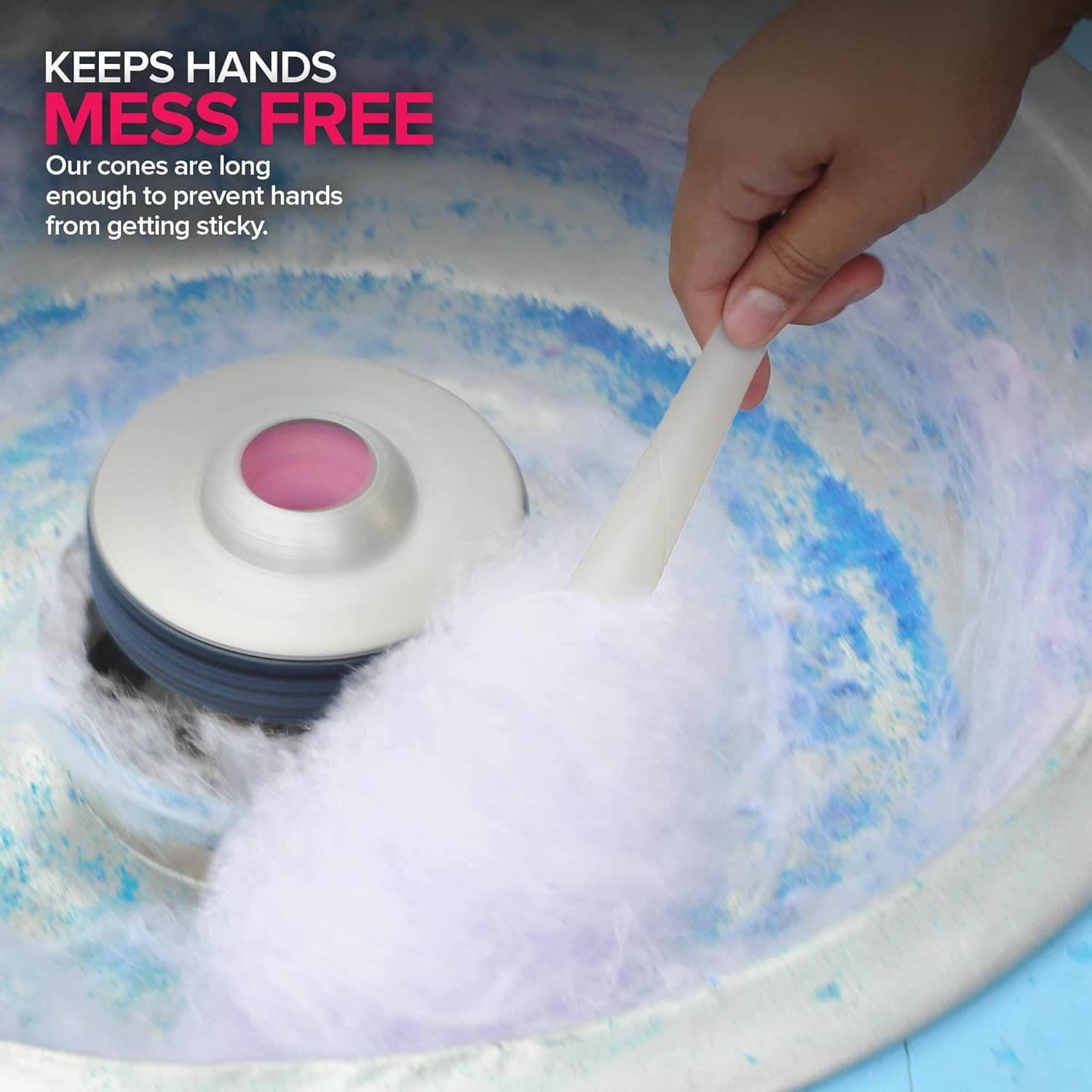 Cotton Candy Cones (100 Pack) – White Kraft Paper Sticks for Floss Sugar &...  5