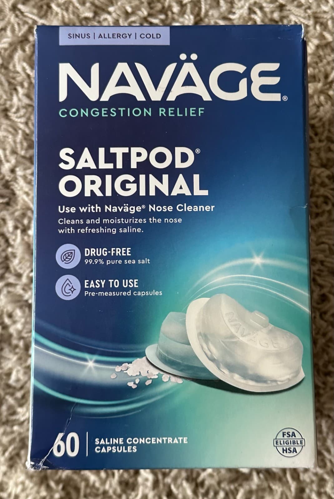 NEW Navage Nasal Care Original 60 Saltpods Exp 5/28