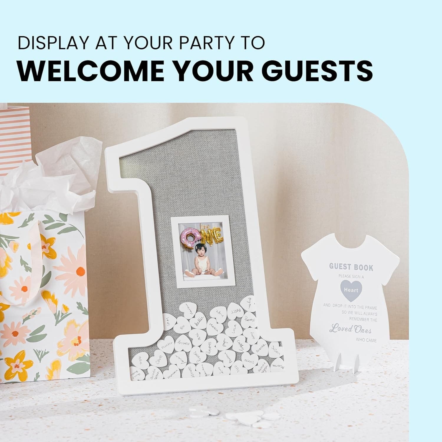 GLM Adorable First Birthday Decorations - Guest Book Alternative for a 1st Bi... 4