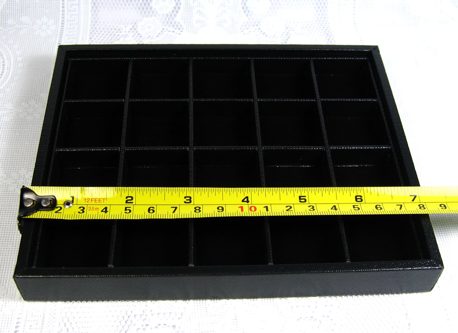 TRAVEL TRAY HOLDER ORGANIZER DISPLAY SHOW CASE GEM 15x18 CM WITH 20 JARS 3X3 CM 5