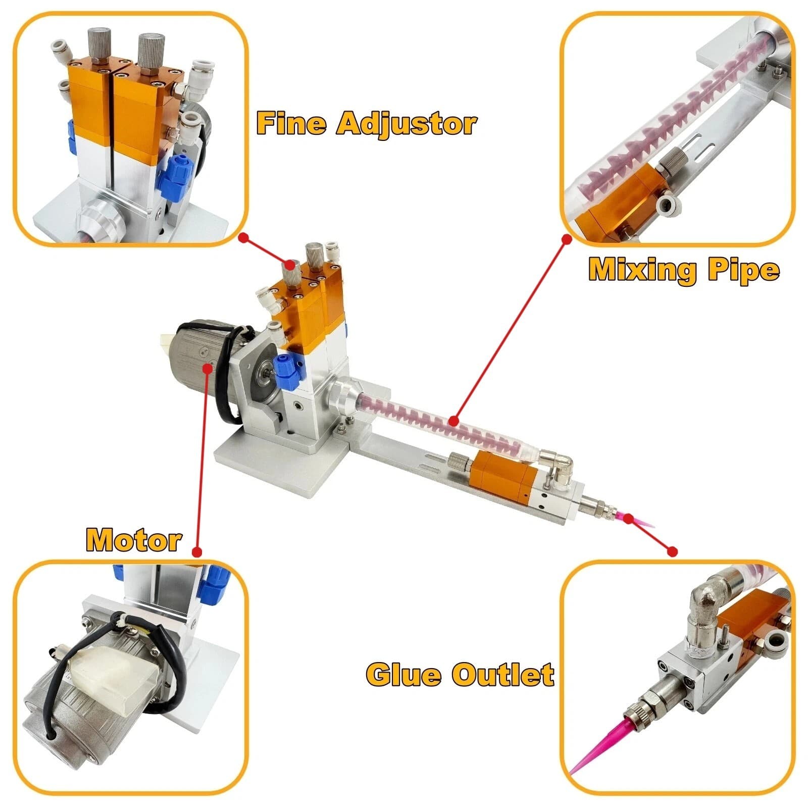 110V Electric Anti-drip Mixing Valve AB Double Liquid Dispensing Valve 0-0.06mpa 6