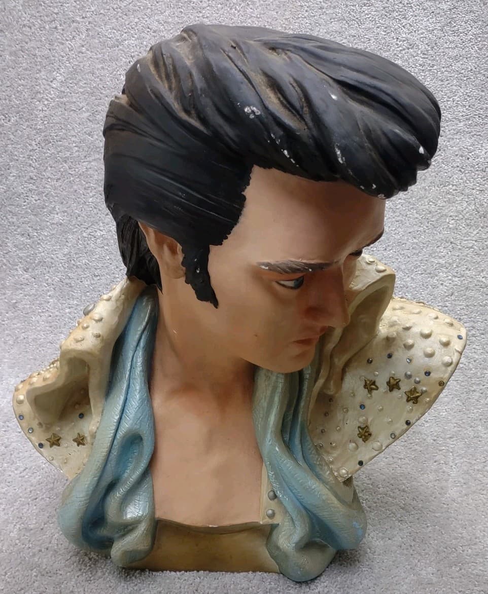 ELVIS PRESLEY BUST Chalkware Life Size Rare 3