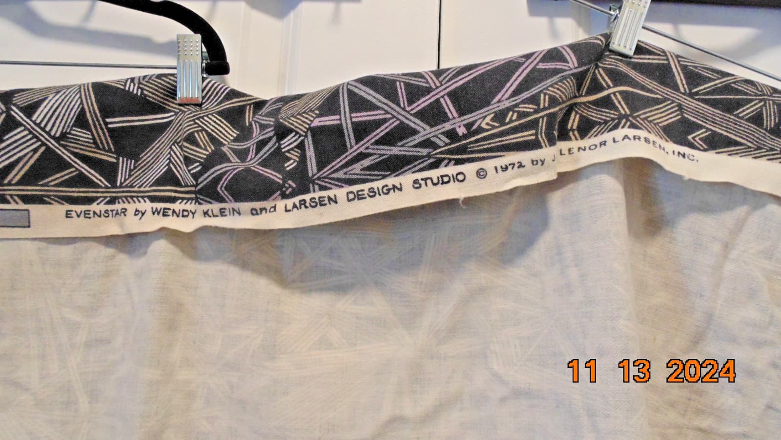 Eveningstar by Wendy Klein & Jack Lenor Larsen Design Studio 1972 Fabric 1.5 yds 2