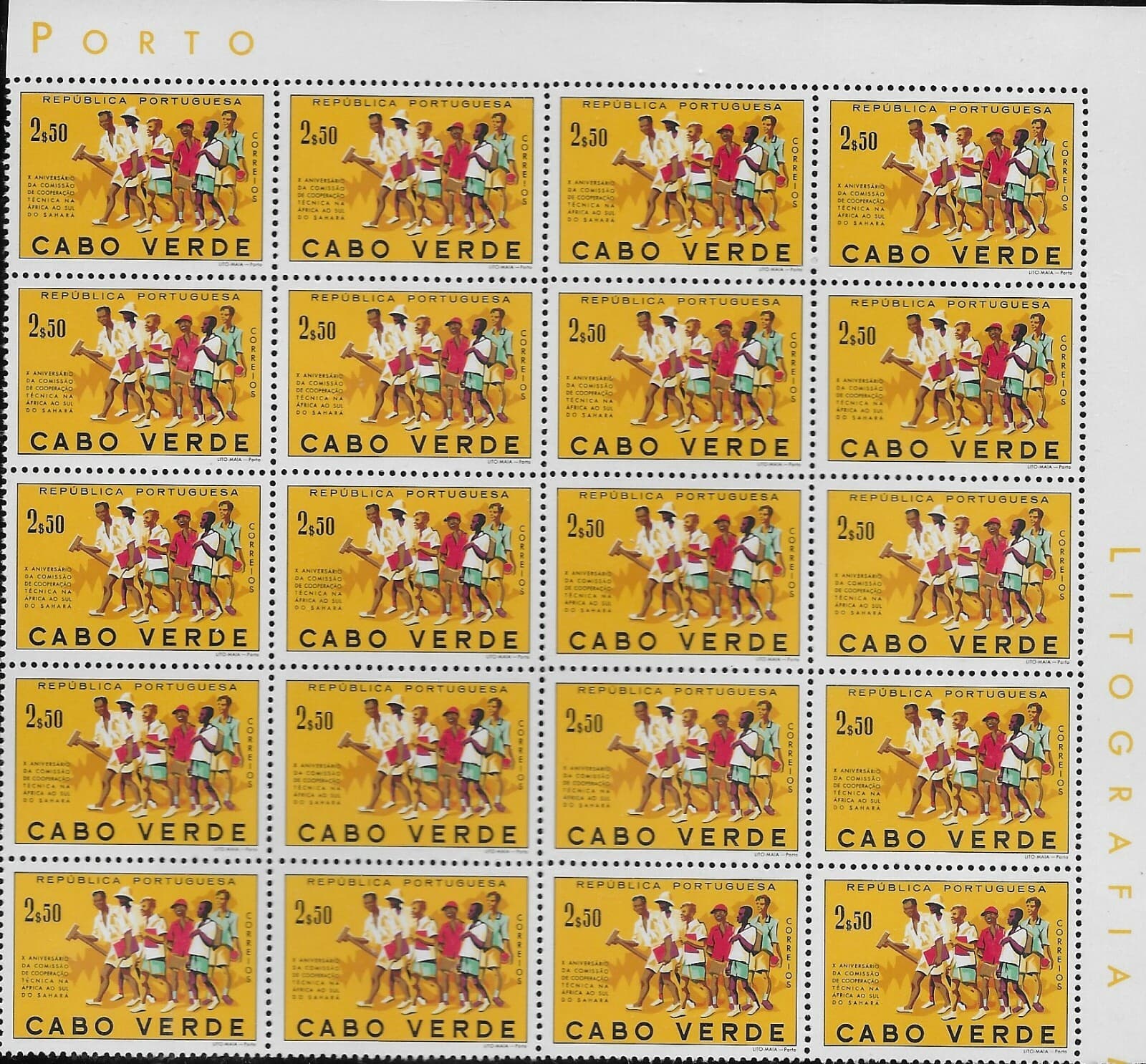 CAPE VERDE 1960 MNH BLOCKS OF (20) STAMPS  SCHOOL CHILDREN