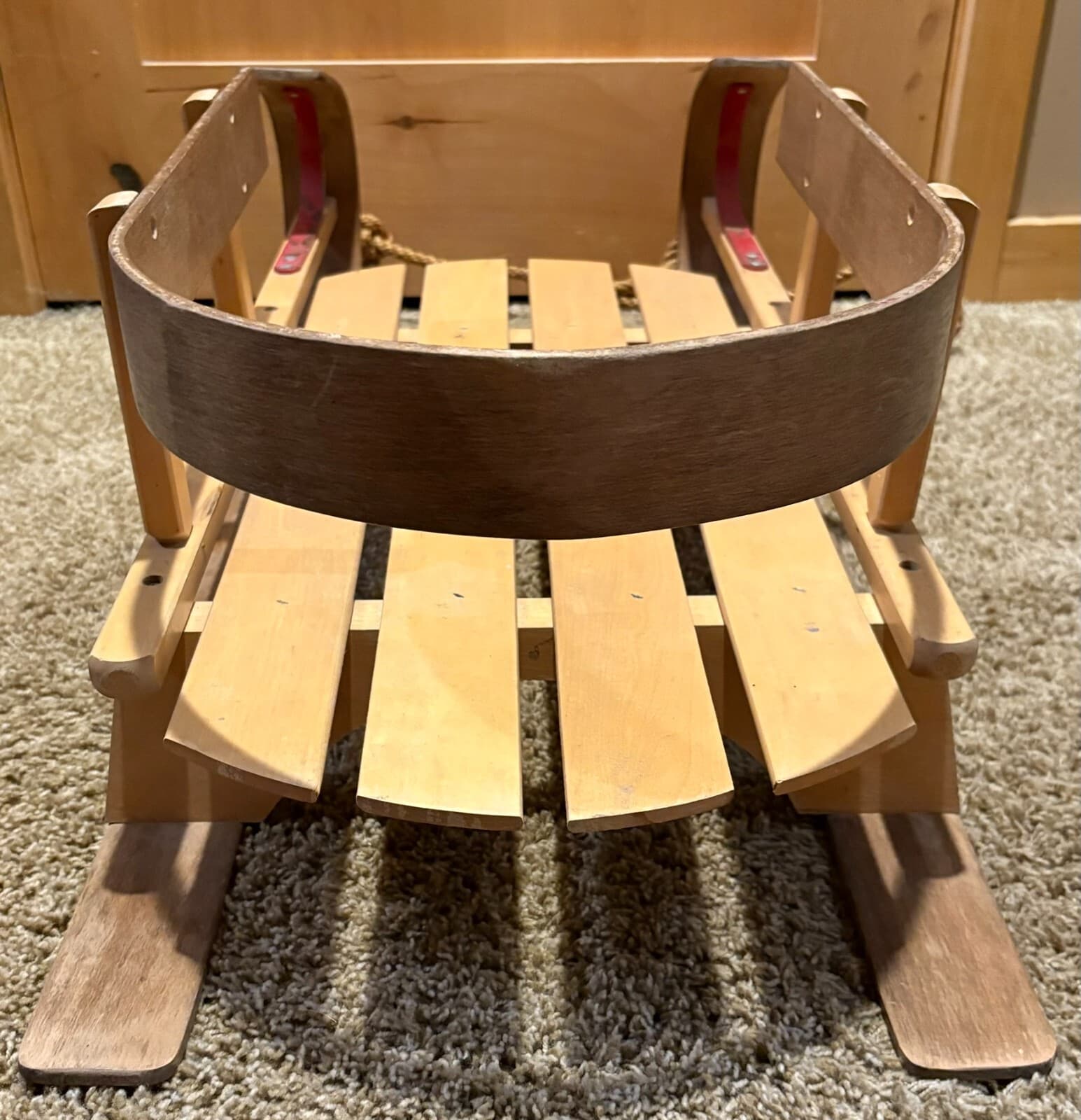 Boundary Waters vintage wood Kinder Sleigh kids childs Wooden Snow Sled 5