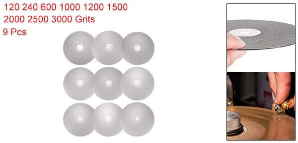 9pcs Diamond Flat Lap Disc 6" x 1/2" Arbor 120-3000 Grit Abrasive Wheel Lapping 2