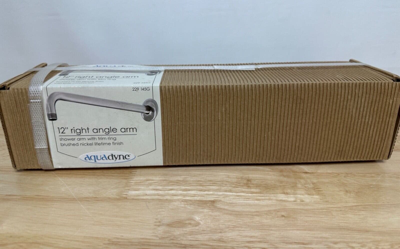 Aqua dyne 229 145G 12 in. Right Angle Shower Arm with Flange in Brushed Nickel