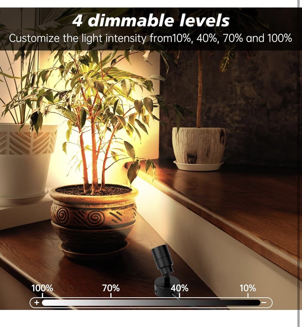 Indoor Spotlight for Plants Plug in 5W 500LM 120V Dimmable Accent Light 4 Pack 5