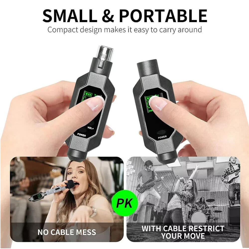 Wireless Microphone Converter XLR Transmitter System For Dynamic Microphone 4