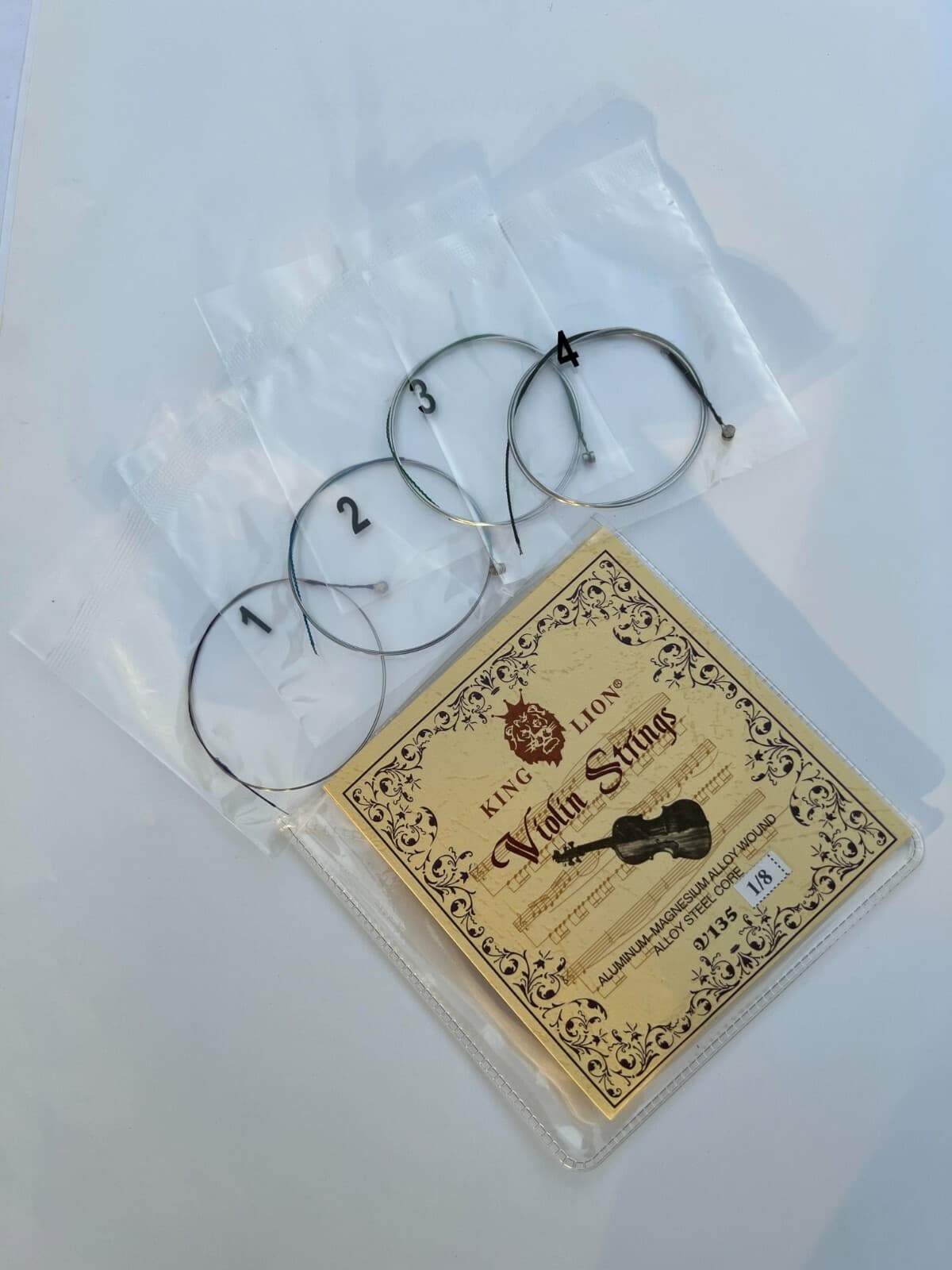 1/8 Violin Strings Set Replacement E,A,D,G Aluminum Magnesium Fiddle String 2