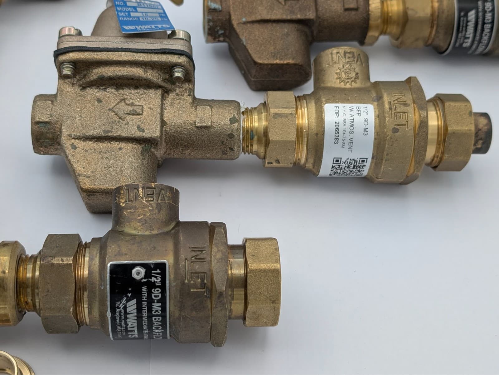 4X DEFECTIVE FOR PARTS! WATTS 1/2" B911S-M3 COMBO FILL VALVE BACKFLOW PREVENTER 3