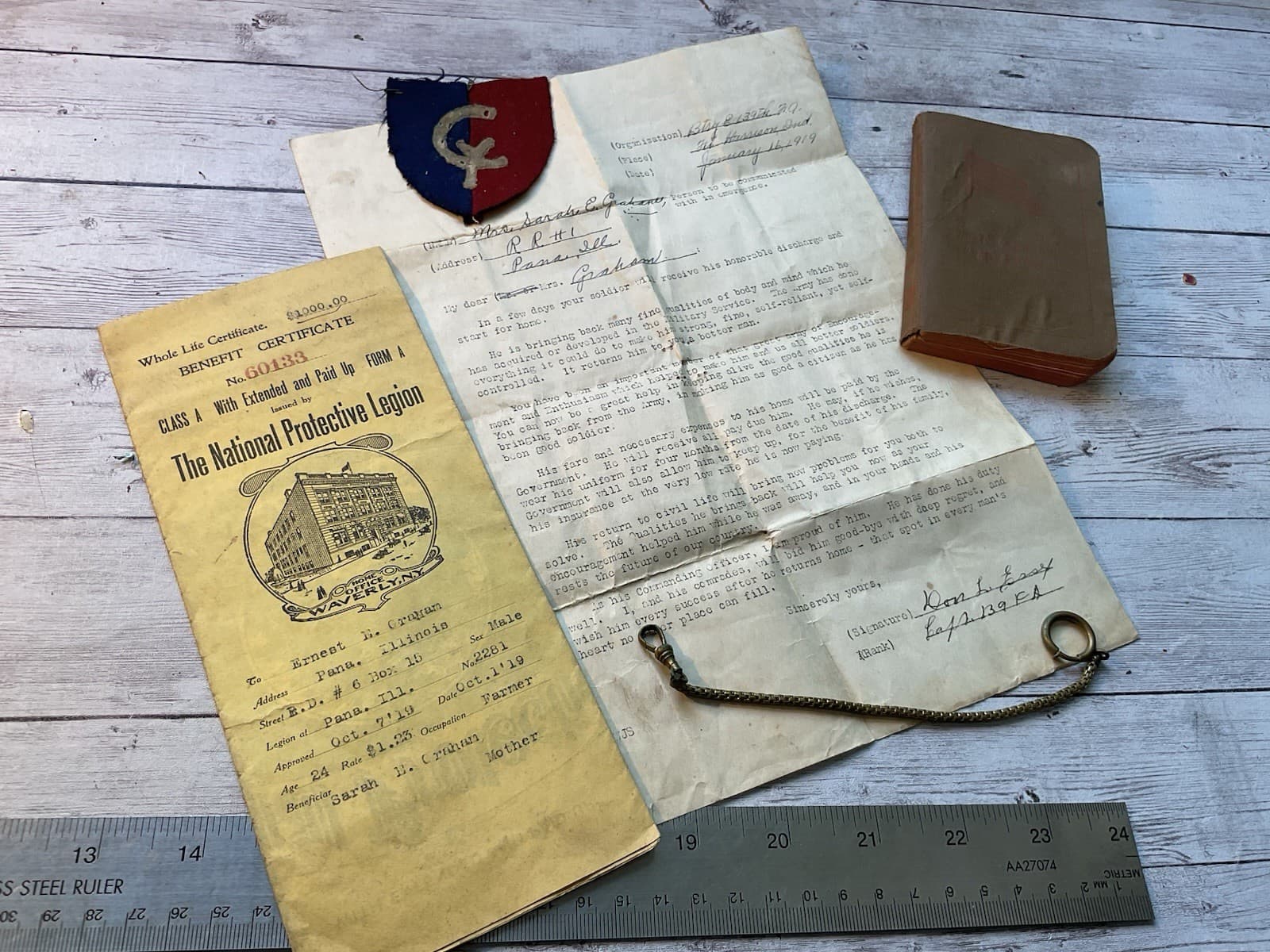 ORIGINAL WWI US AEF DOUGHBOY LOT 139th FIELD ARTILLERY 38TH DIVISION