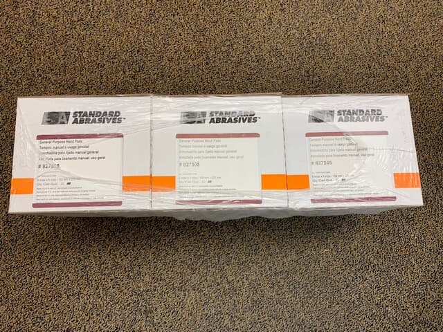 STANDARD ABRASIVES #827505 6"X9" MAROON HAND PAD 3 BOX OF 20 = 60 PIECES 2