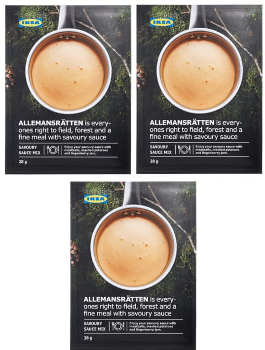 3 X IKEA ALLEMANSRÄTTEN Cream Sauce Gravy Mix for Swedish meatballs