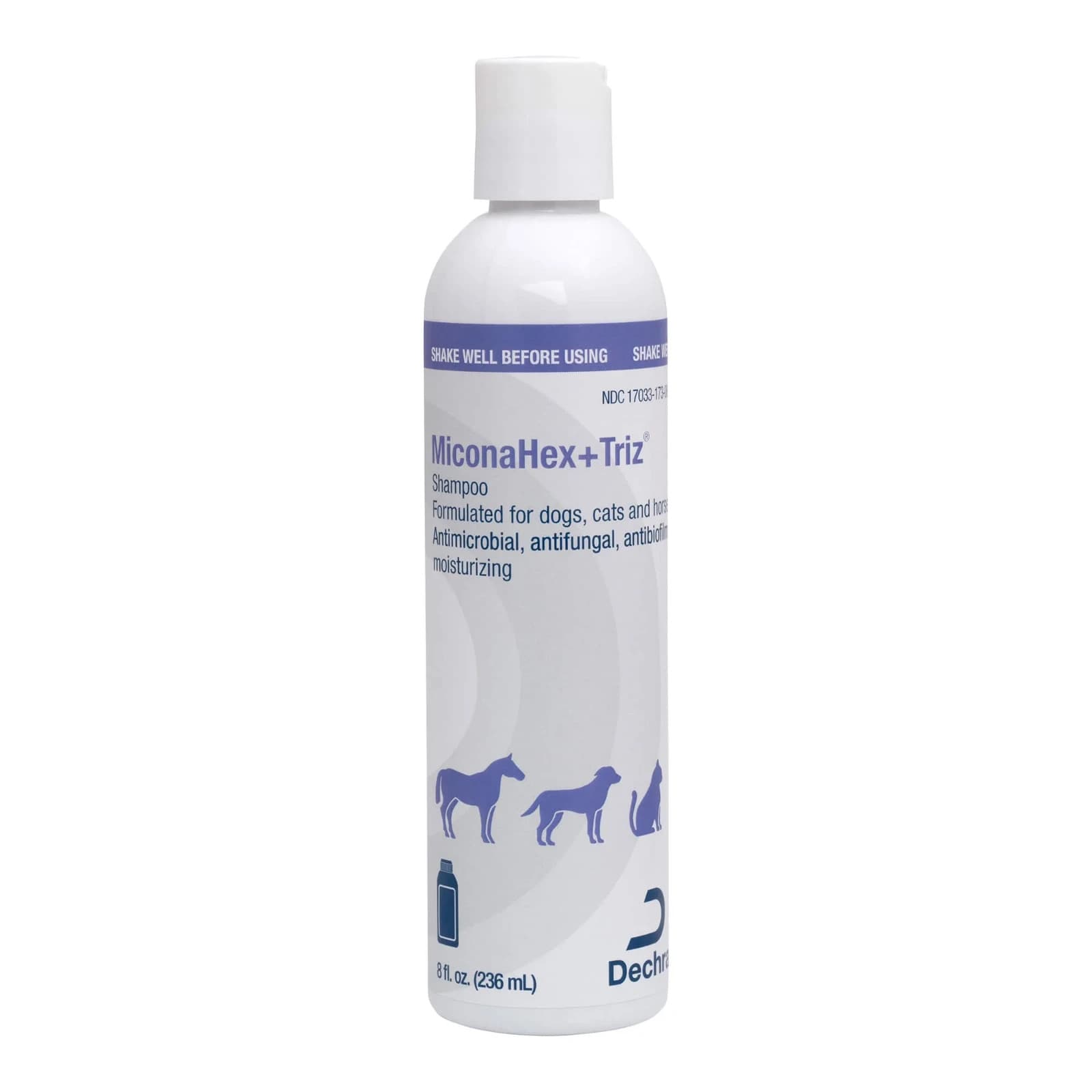 MiconaHex+Triz Shampoo for Dogs, Cats and Horses, 8 oz. Antimicrobial, antifung