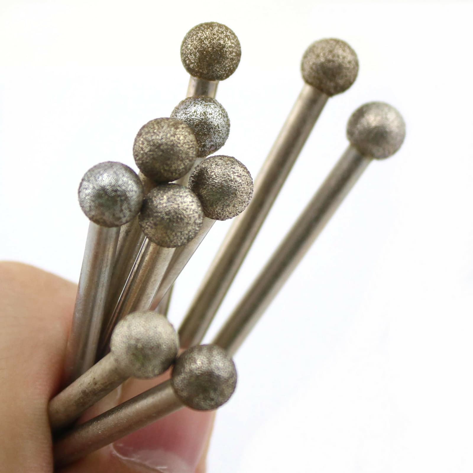 20Pcs Diamond Grinding Bit Ball 8mm 5/16" Coated Spherical Head Mounted Point 3