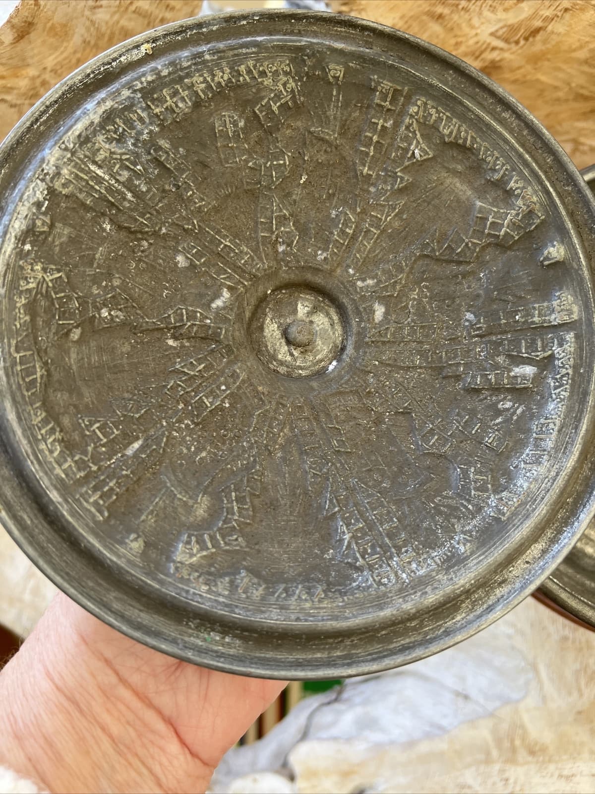 Nader Factory Tehran Iran Food Warmer Embossed Copper Tin Lined Not Complete 3