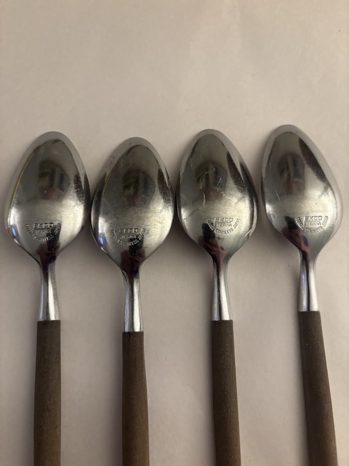 4 Ekco Eterna Canoe Muffin Forged Stainless Japan Teaspoons 4