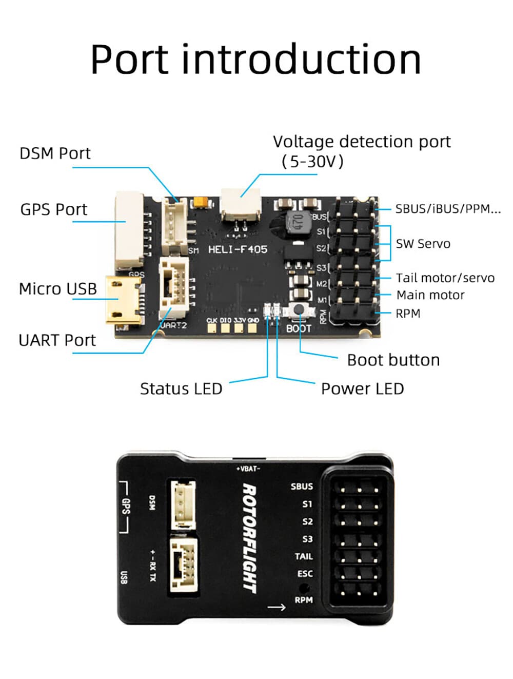 Flywing Rotorflight RF2.0 HELI 405 3D Gyro Flight Controller System 6