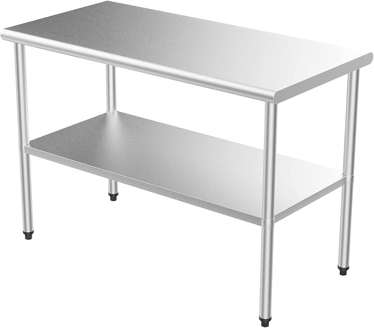 48'' x 24'' Stainless Steel Prep & Work Table with Adjustable UnderShelf Kitchen 5