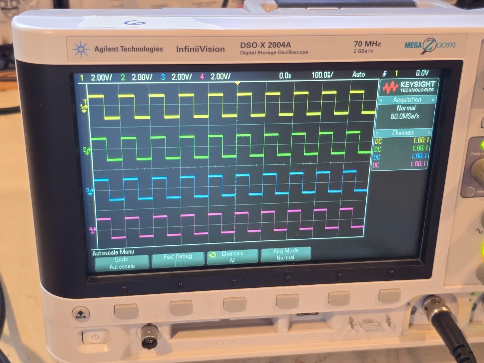 Agilent DSO-X 2004A 4 Channel Digital Oscilloscope 70MHz DVM WaveGen Tested #6 4