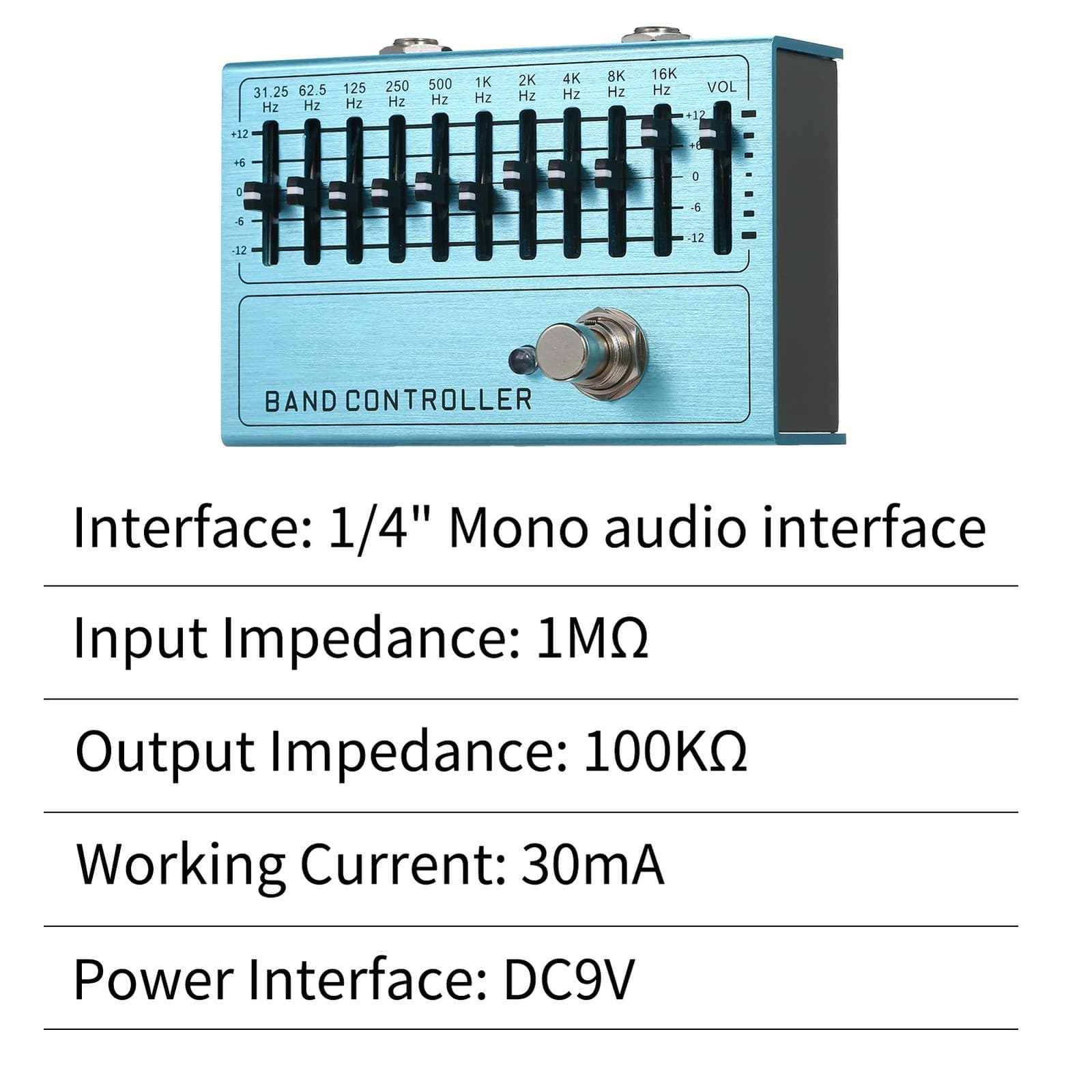 Electric Guitar Bass Effects Pedal Ten-band EQ Equalizer Effects Pedal NEW 6