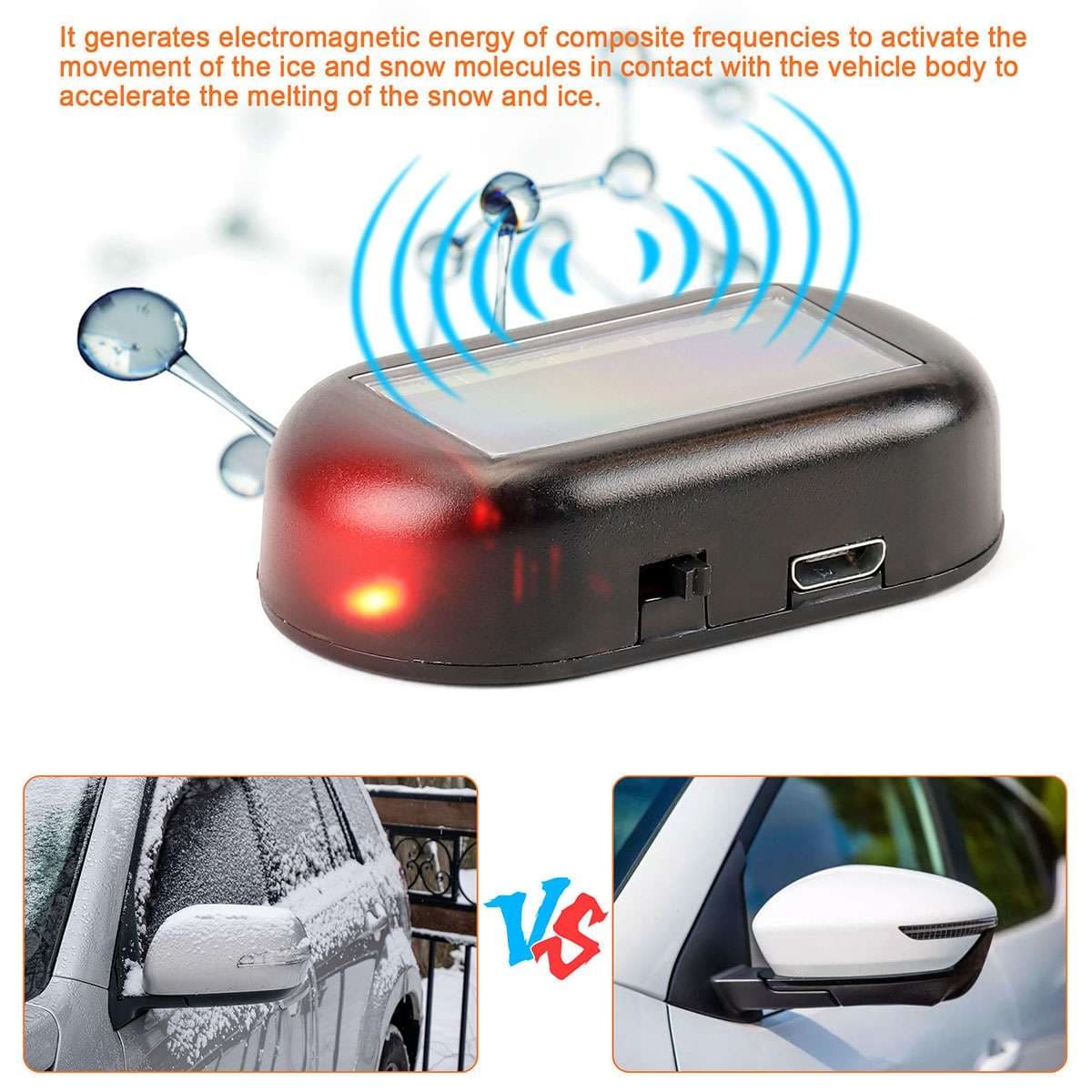 Electromagnetic Car Snow Removal Device,Upgrade Solar Drive Anti-Freeze Car Snow 5