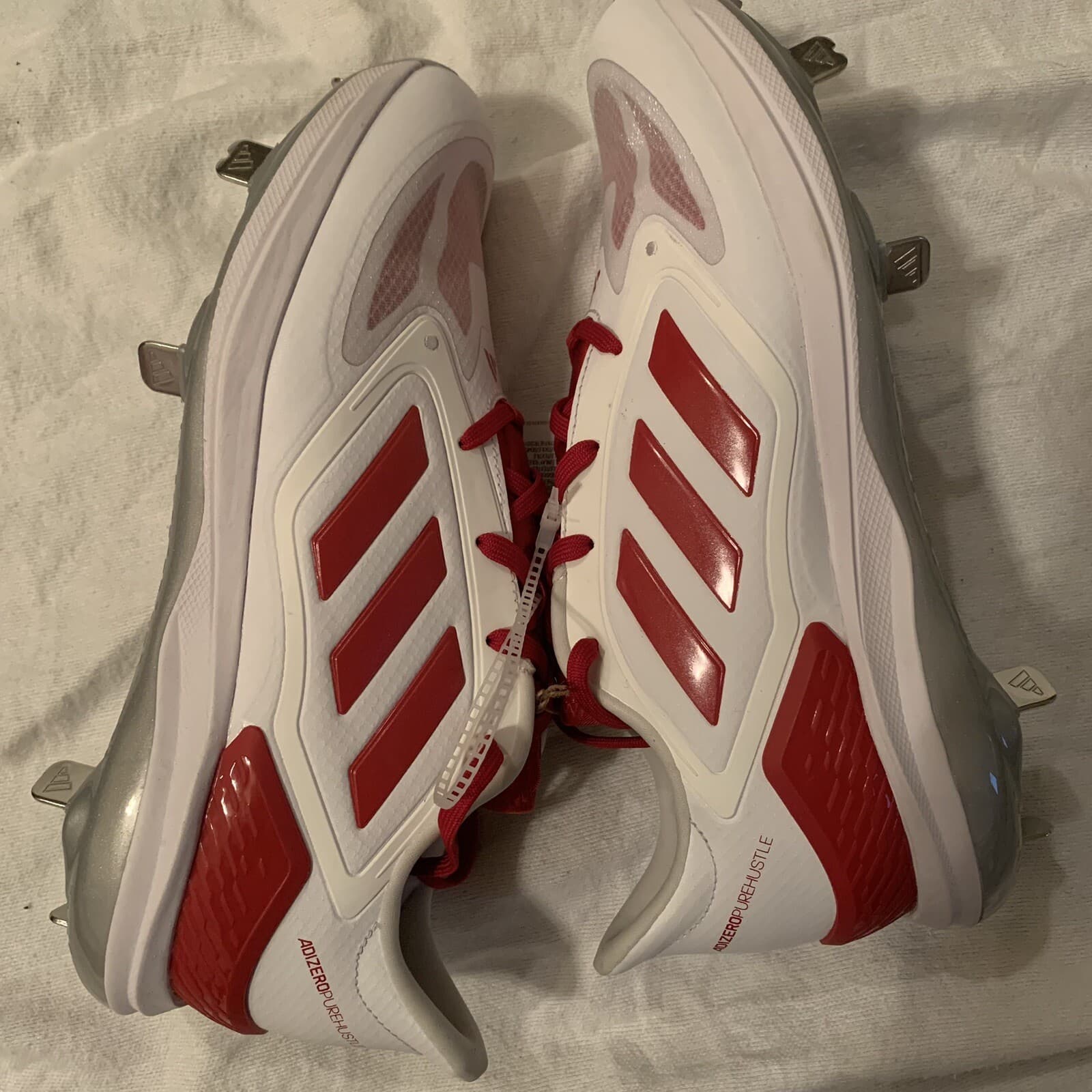Adidas adizero Purehustle 3 Elite Metal softball Cleats WHITE |POWER RED SZ 10