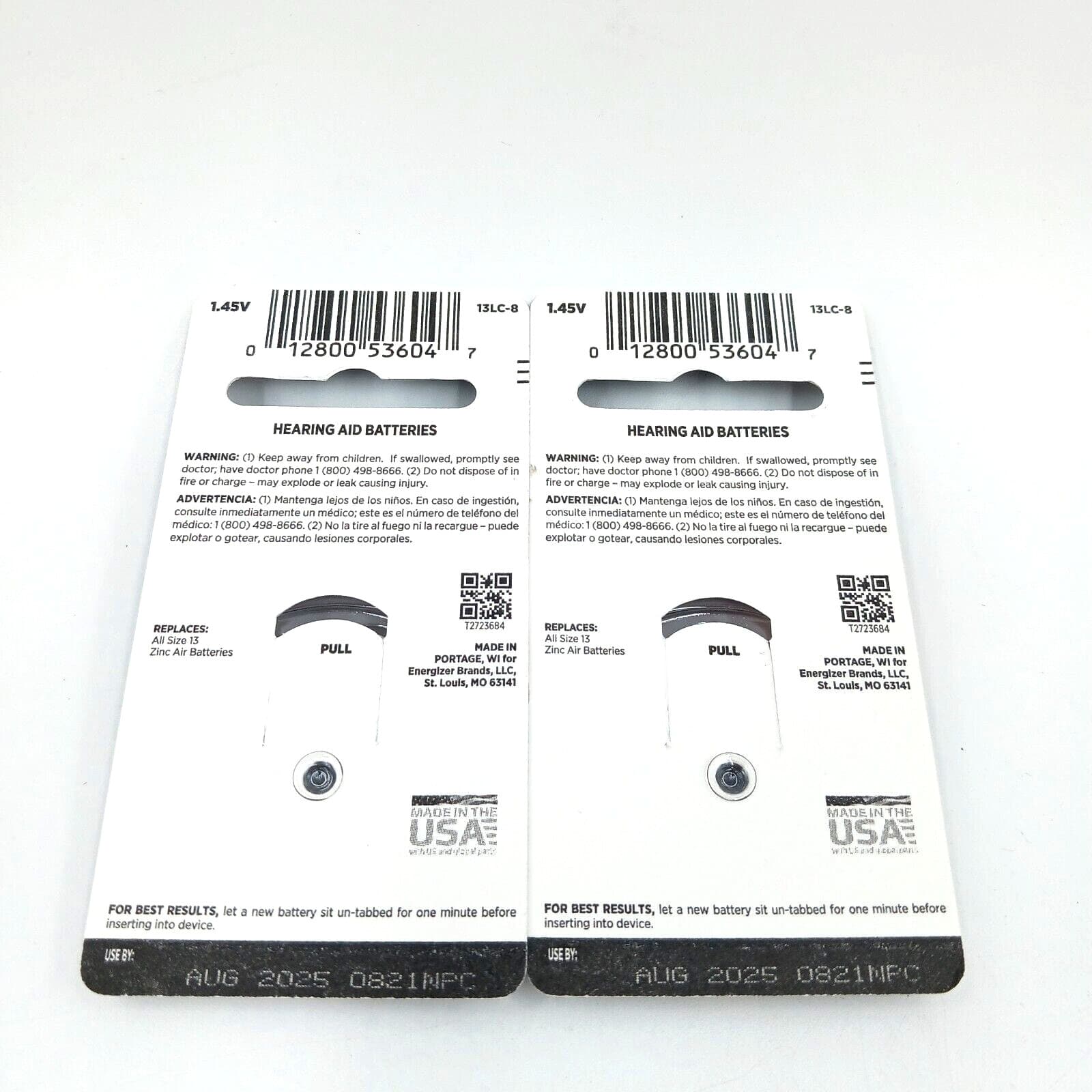 Rayovac Loud N' Clear Size 13 Hearing Aid Batteries 2 Packs For 16 Batteries New 2