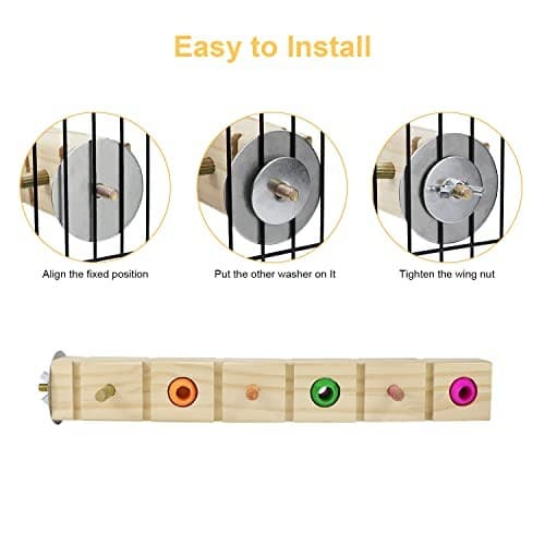 Parrot Bird Wood Perch Platform Corner Stand Shelf for Birds Budgie Parakeet  3