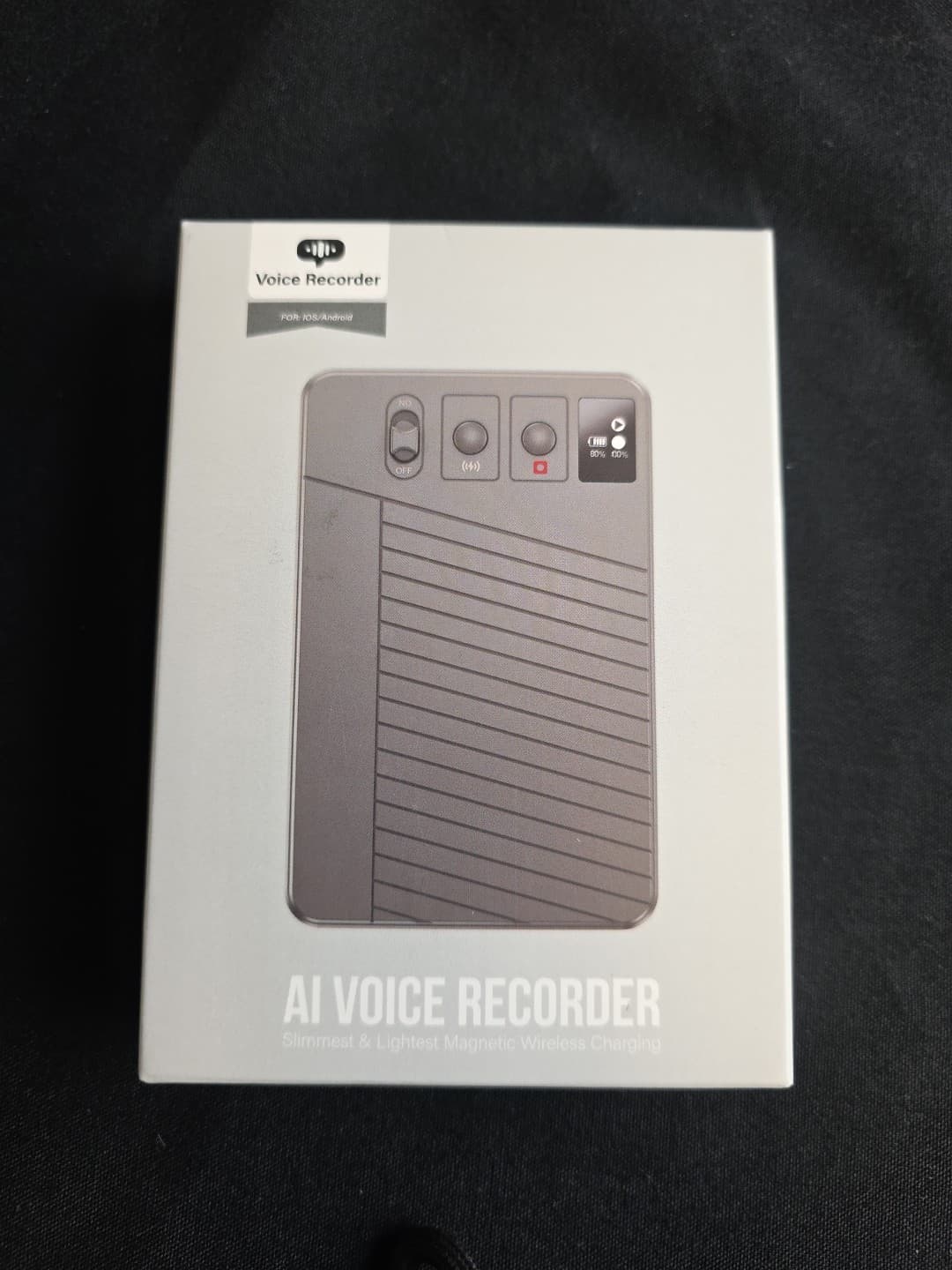 Slim Lightweight Magnetic AI Voice Recorder ChatGPT Empowered 50ft Bluetooth Dis