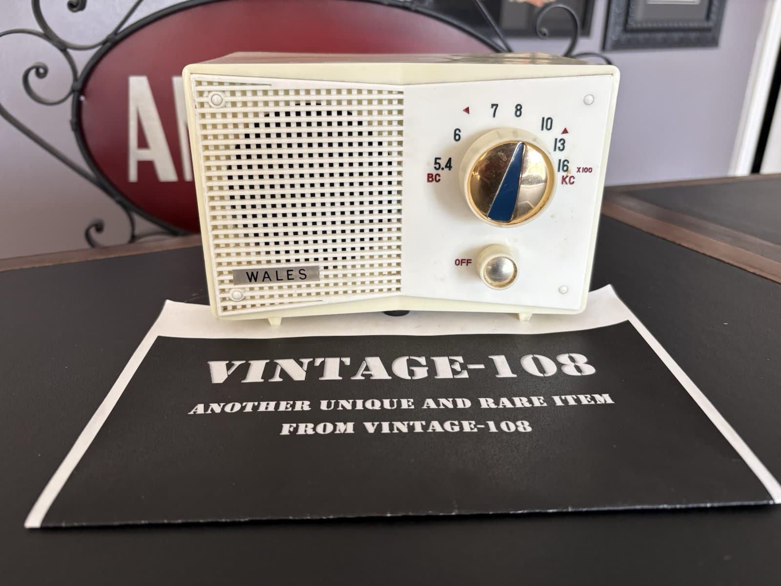 VINTAGE MID CENTURY 1950'S WALES TUBE RADIO MADE IN JAPAN RARE & HTF! Works! 2