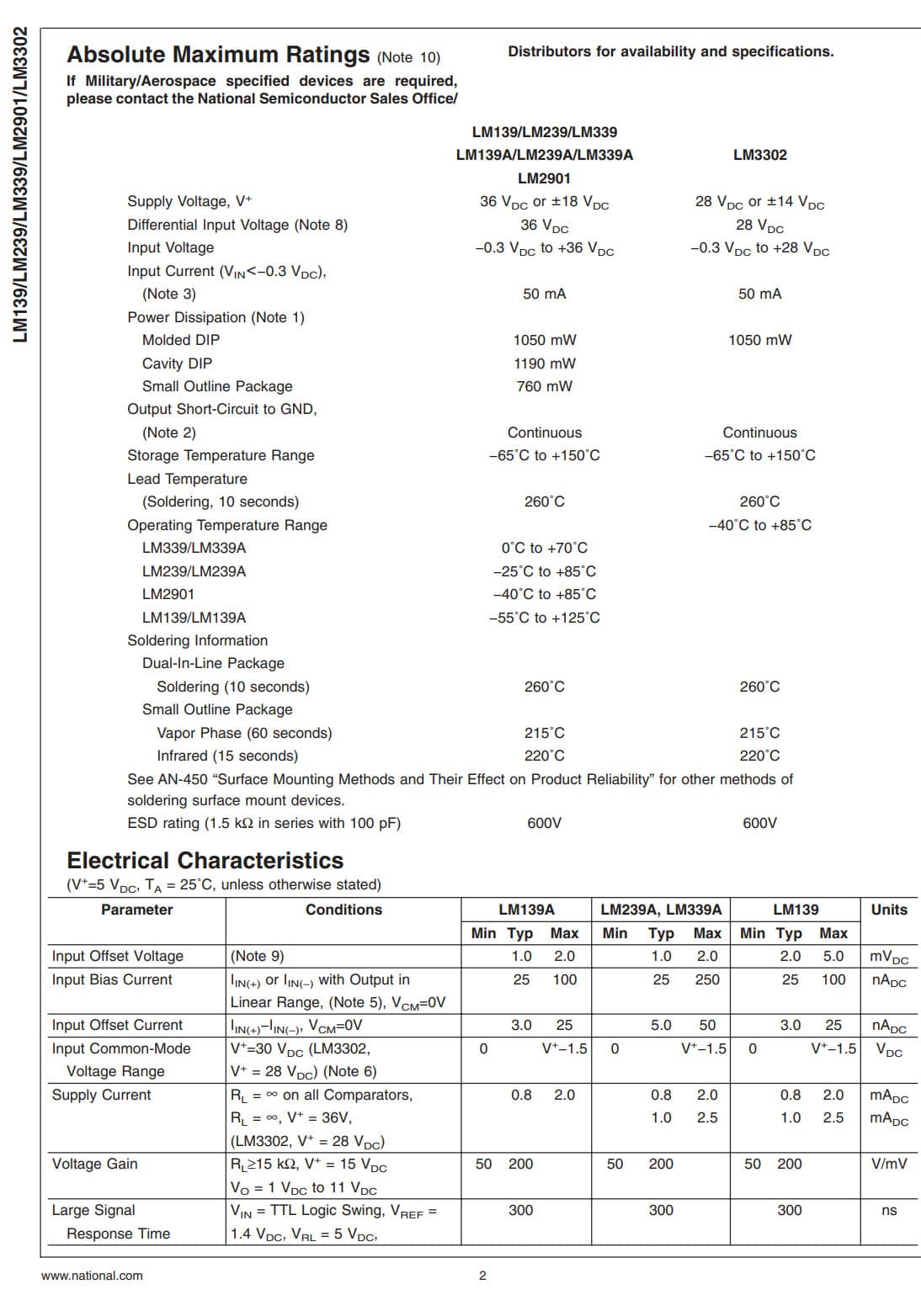 10X LM339N LM339 National Semi Low Power Quad Comparator IC DIP-14 2-36 V TTL/CM 5