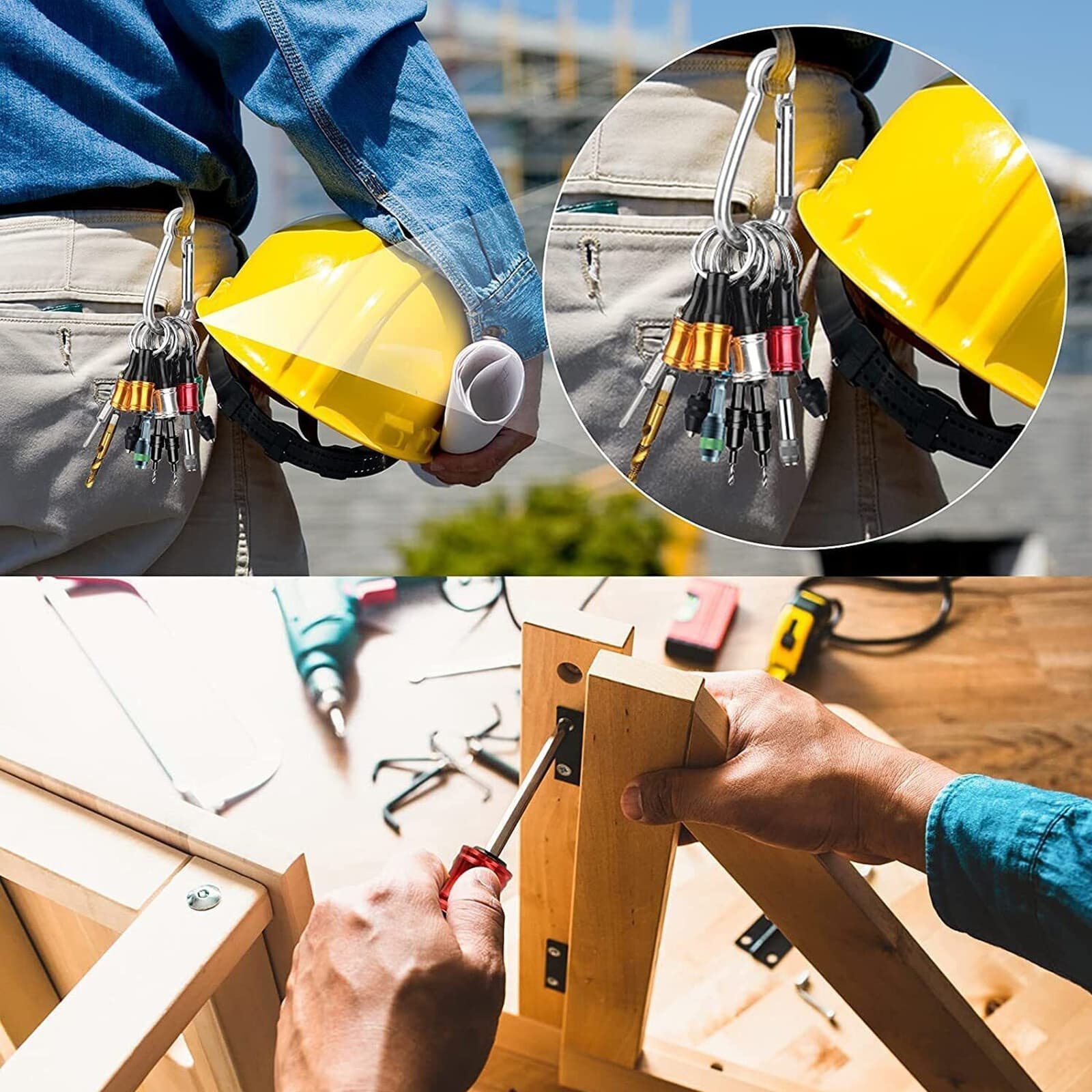 Lot of Quick-Release 1/4" Hex Shank Keychain Screwdriver Drill Bits Holder Tool 4