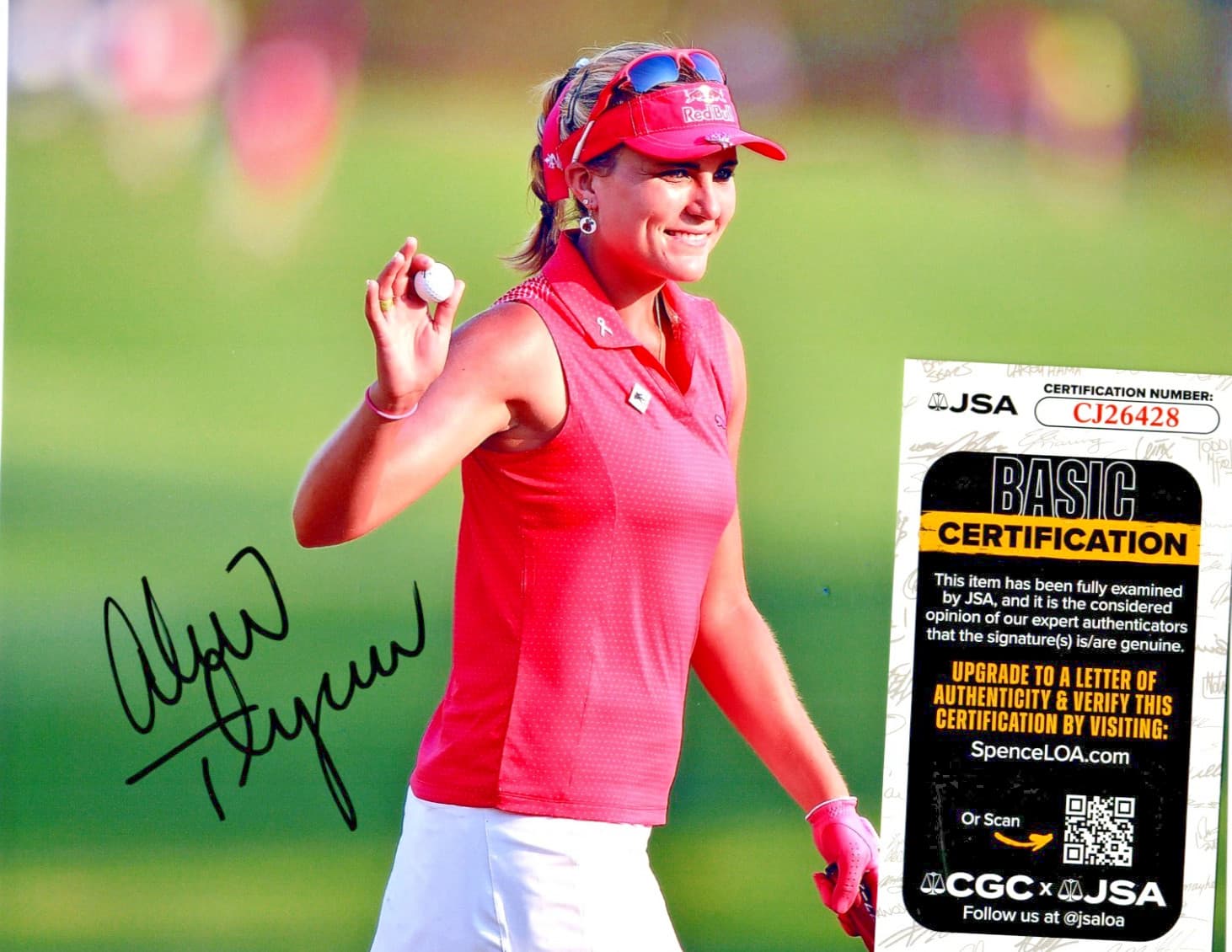 Lexi Thompson LPGA star signed autographed 8x10 golf photo coa Solheim JSA cc