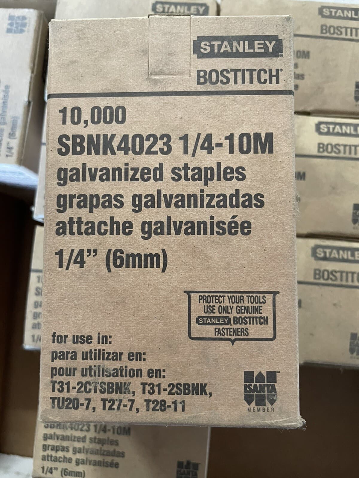 Stanley Bostitch 1/4”-10m Staples SBNK4023  Box Of 10,000 Multiple Available