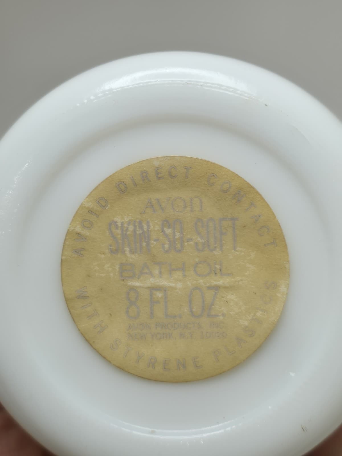 Vtg '69 Avon Milk Glass Bottle Greek Goddess Athena 11" Tall Skin So Soft Bath 4