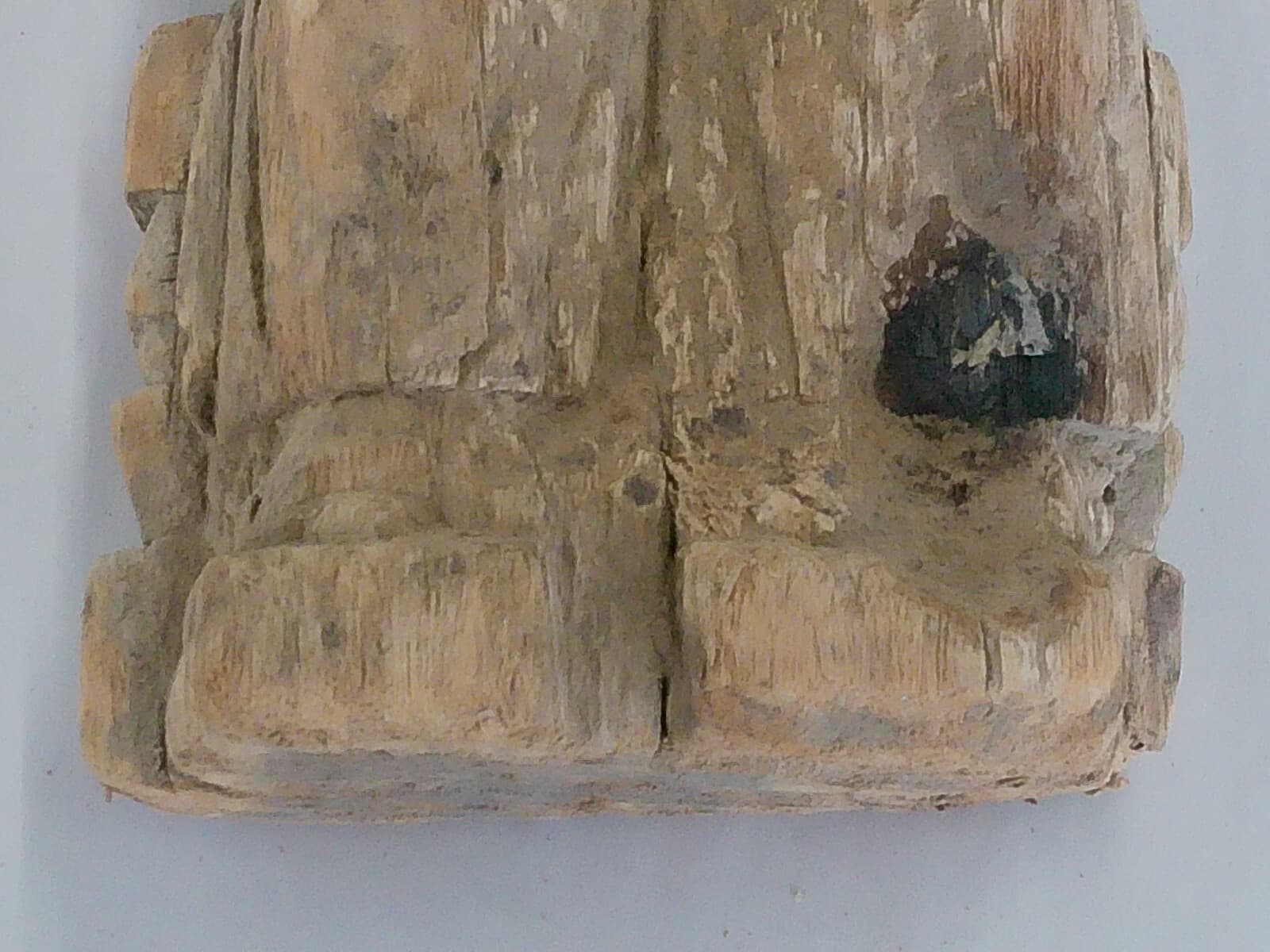 164 Antique Asian Carved 9" Balsa Wood Deity Ancestor Buddha Vintage 5