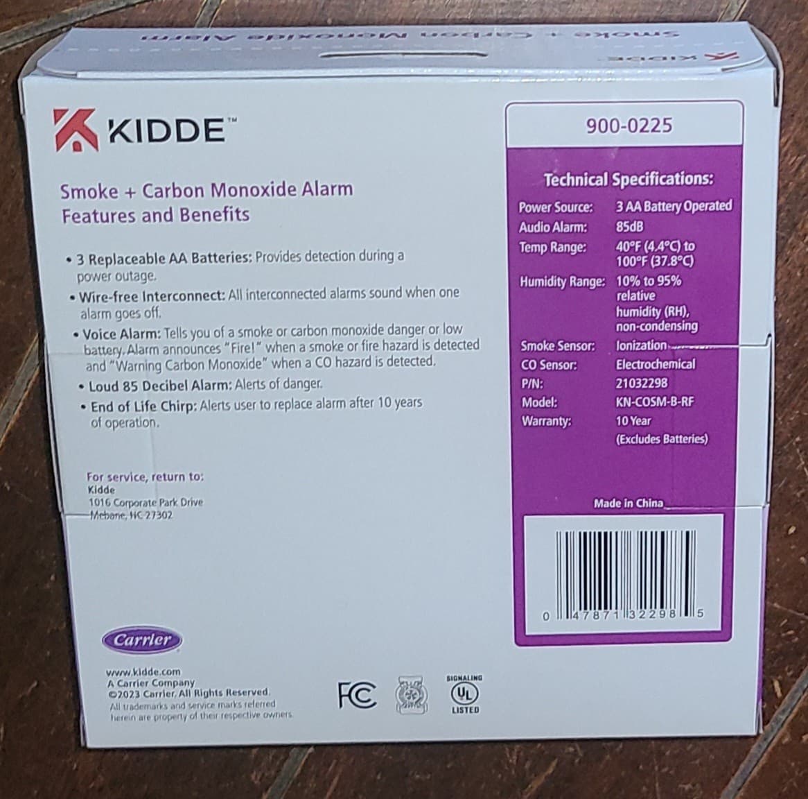 KIDDE Smoke and Carbon Monoxide Voice Alarm - Model #KN-COSM-B-RF 3