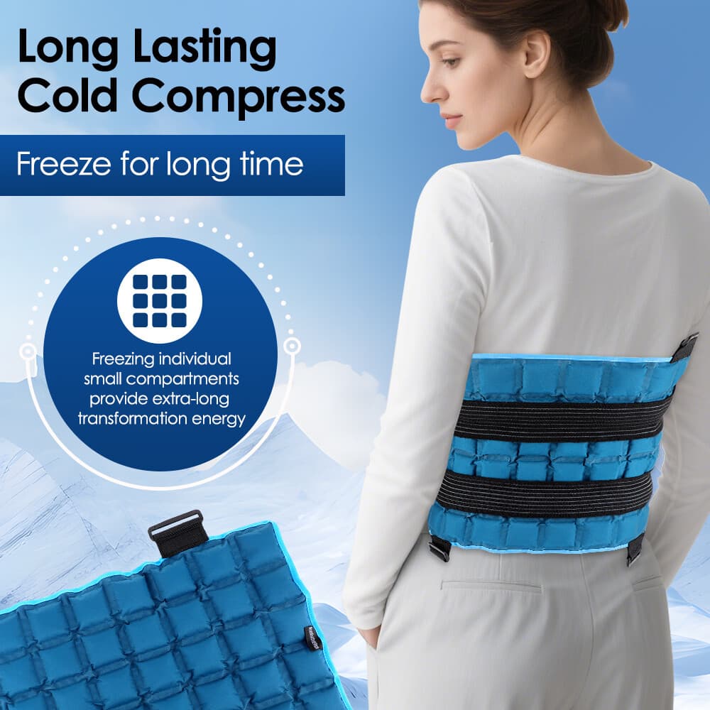 Large Ice Pack Wrap for Hip, Knee, Shoulder, Back Pain Relief Reusable Gel Cold 6