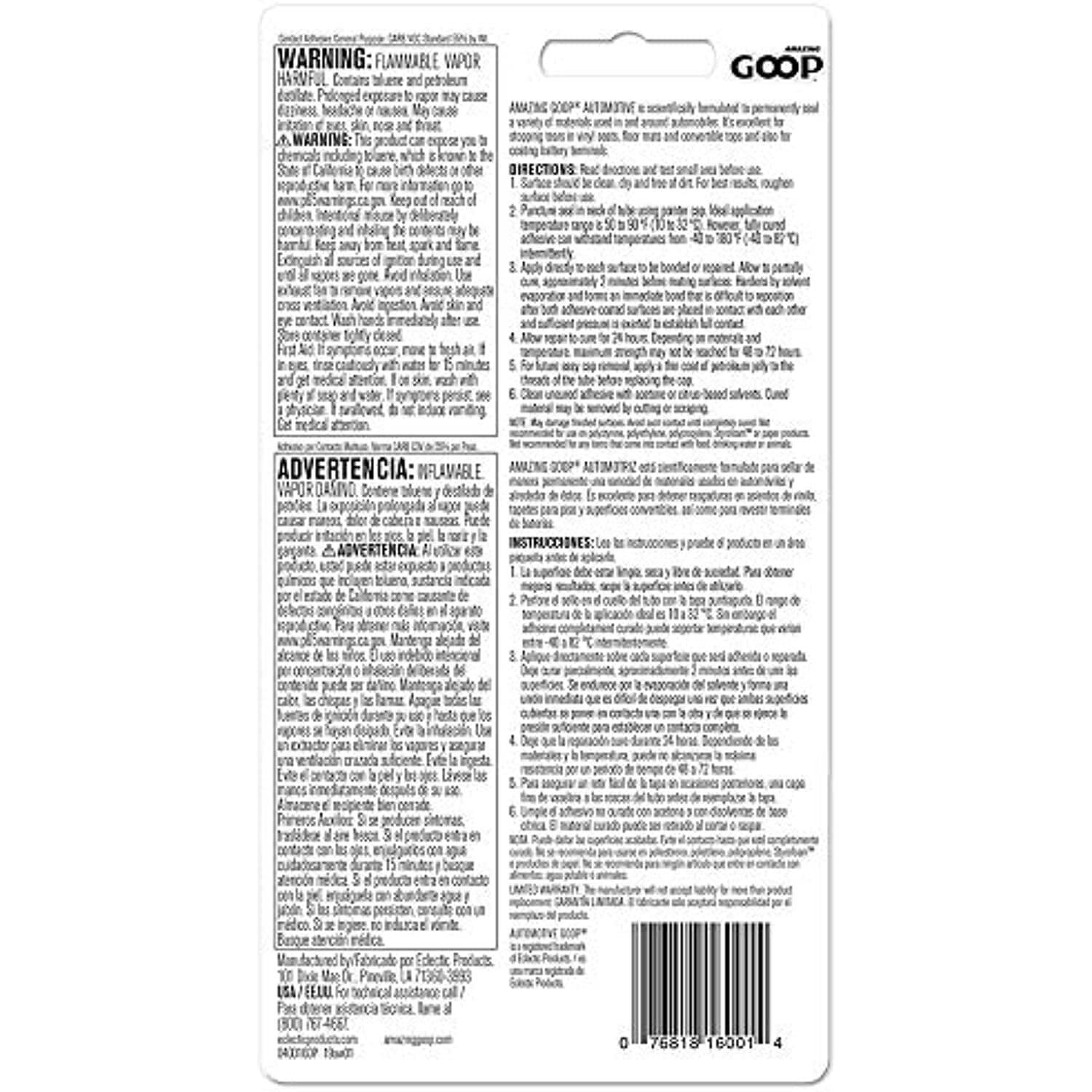 Amazing GOOP 160012 Automotive Adhesive - 3.7 fl. oz. 2