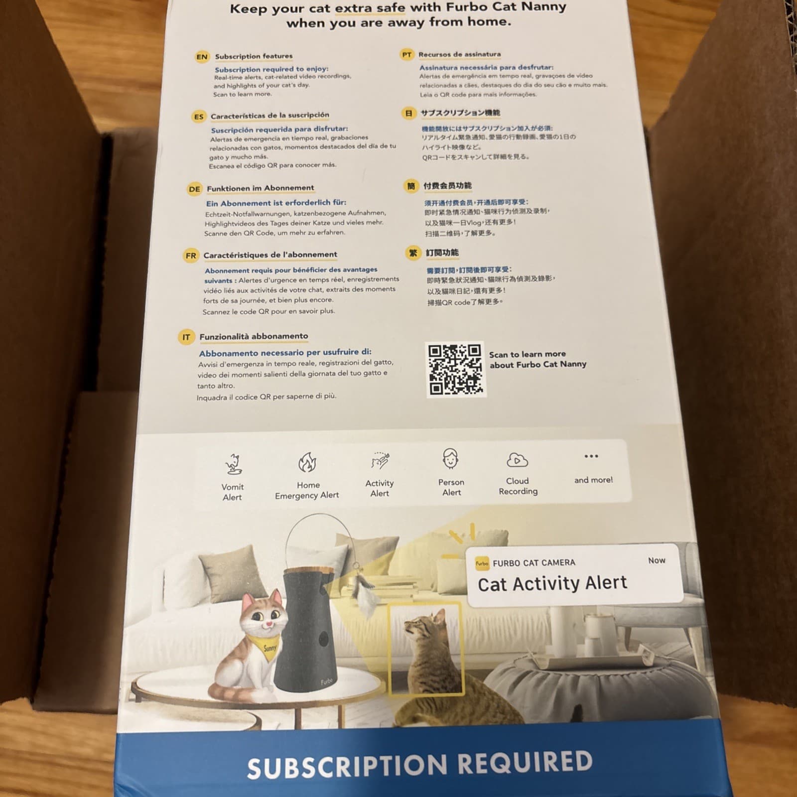 Black Furbo 360 Cat Camera w/Subscription Premium Safety Package & Treat Tossing 2