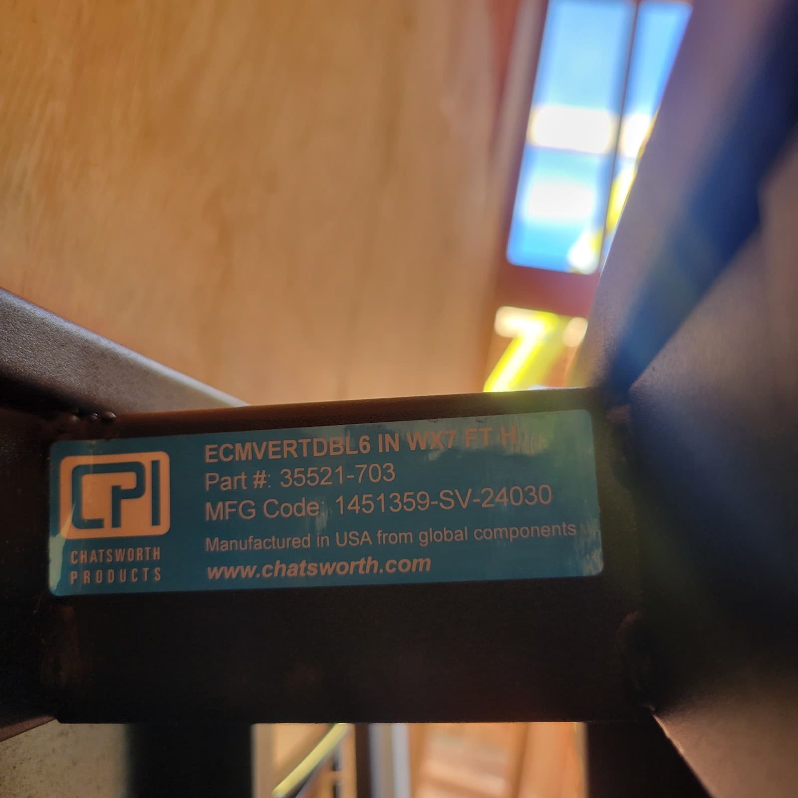 Chatsworth 35521-703 Double-Sided 7'x6"x24.3" Vertical Cable Manager 45U Rack 2