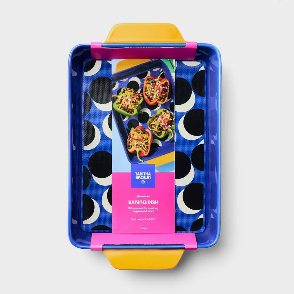 2pc Stoneware Rectangle Baking Dish with Removable Silicone Mat - Tabitha Brown: 5