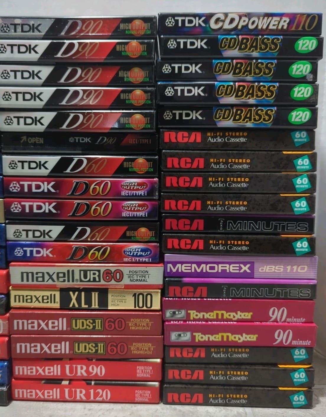 Vintage Cassette Tapes Lot Of 68 New Mixed Brand Lot Sony TDK Maxell ETC 3