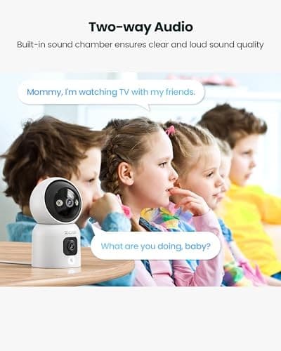 Dual-Lens Indoor Security Camera, CD Plug-in 360° View Pan/Tilt Smart Home 528 6
