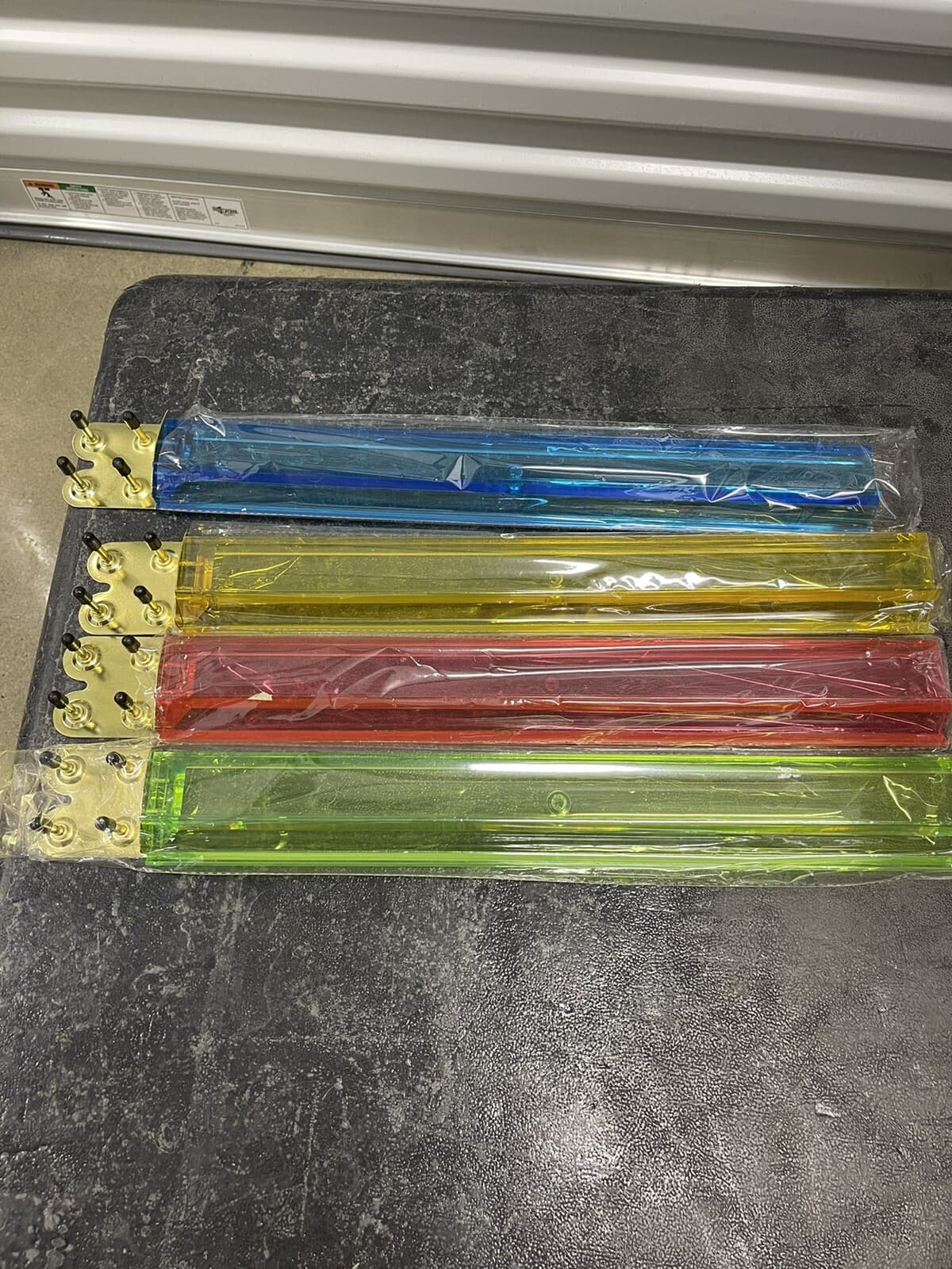 4 Clear Colored Mah Jong Racks With Money Holders - Multi-Color Acrylic Mahjong 4