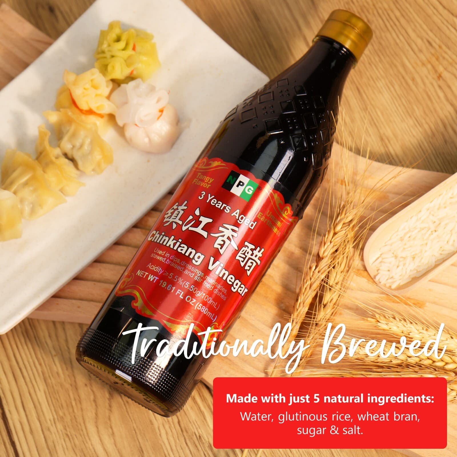 NPG Authentic Chinkiang Vinegar 19.61 Fl Oz, Aged 3 Years Zhengjiang Vinegar 4
