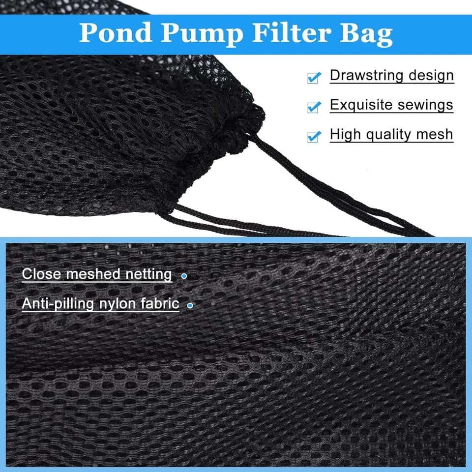 Pond Pump Filter, 7 Inch Anti-Clogging Pond Filter Bag Mesh Water Pump Barrier B 3