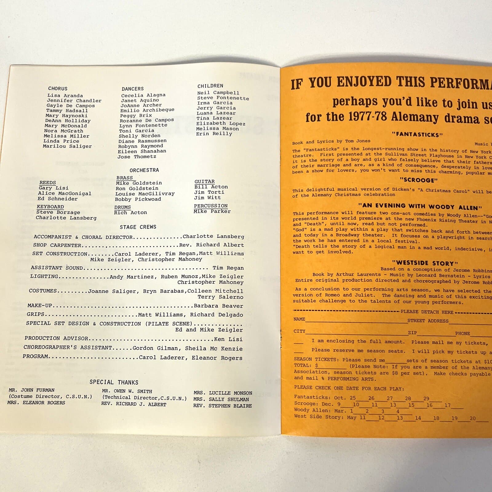  Vintage Program 1977 Jesus Christ Superstar Alemany Summer Theater Rock Opera 4